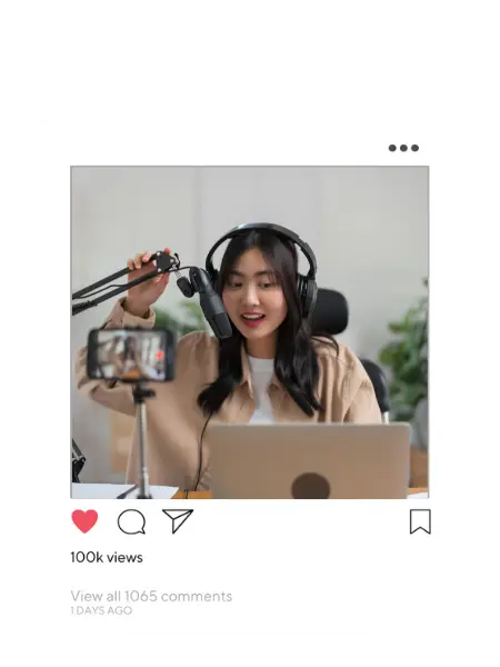 A girl recording video